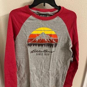 Eddie Bauer Kids Long Sleeve Tee with Mountain Graphic